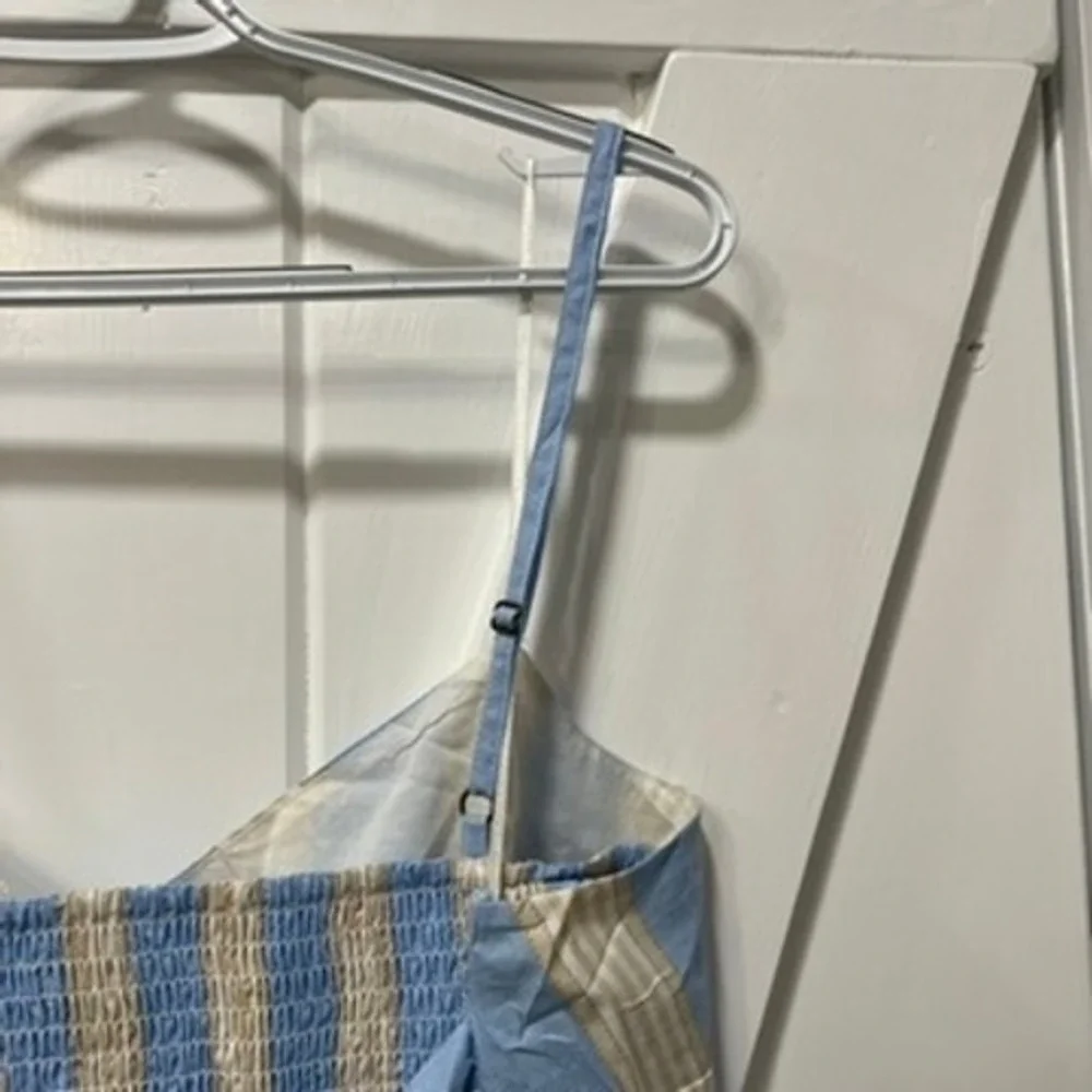 SummerSalt Womens Dress 2XL Organic Cotton Bow Stripe Midi Smock Summer Fair - Picture 7 of 13